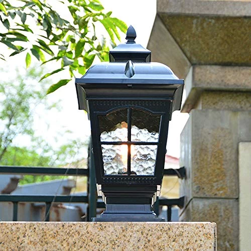 WFZRXFC European Home Landscape Pillar Light Exterior Lantern Outdoor Post Light, Matt Black Pillar Lamp Fixtures With… 2 WFZRXFC European Home Landscape Pillar Light Exterior Lantern Outdoor Post Light, Matt Black Pillar Lamp Fixtures With… - Image 2