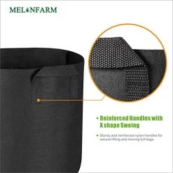 MELONFARM 5-Pack 10 Gallon Grow Bags Heavy Duty Aeration Fabric Pots,Thickened Non-Woven With Durable Handles, For Plant… -Garden Supply Store 516RPOXR4TL