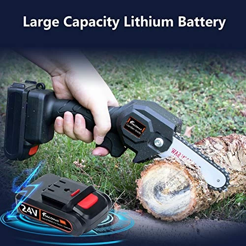 Foscomax Chainsaw, 4 Inch 24V Electric Chainsaw With Brushless Motor, Handheld Mini Chainsaw, Cordless Rechargeable… 5 Foscomax Chainsaw, 4 Inch 24V Electric Chainsaw With Brushless Motor, Handheld Mini Chainsaw, Cordless Rechargeable… - Image 5