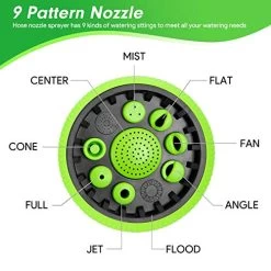 Water Hose Nozzle Spray Nozzle, Heavy Duty Metal Garden Hose Nozzle High Pressure Nozzle With 9 Adjustable Patterns… 10 Water Hose Nozzle Spray Nozzle, Heavy Duty Metal Garden Hose Nozzle High Pressure Nozzle With 9 Adjustable Patterns… -Garden Supply Store 517N2BcFMq2BL