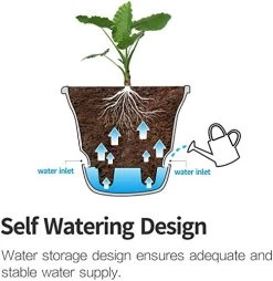 T4U Self Watering Planter Pot Round Blue 9.5 Inch Set Of 4, Plastic Plant Pot With Water Storage Base Indoor Outdoor… 13 T4U Self Watering Planter Pot Round Blue 9.5 Inch Set Of 4, Plastic Plant Pot With Water Storage Base Indoor Outdoor… -Garden Supply Store 517aY1DgsnL