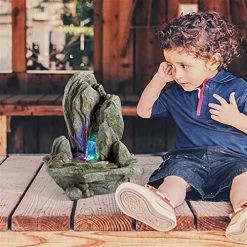 Water Fountain With LED Light – Breakneck Falls Garden Decor Rock Fountain – Outdoor Water Feature -Garden Supply Store 517bA3lmthL