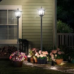 67″ Solar Lamp Post Lights Outdoor, Solar Powered Vintage Street Lights For Garden, Lawn, Pathway, Driveway, Front/Back Door -Garden Supply Store 517w sI1PFL