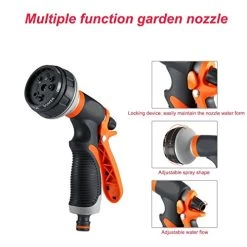 Garden Hose Nozzle Sprayer .with 8 Adjustable Pressure Pattern High , Thumb Control And Slip Resistant For Watering… -Garden Supply Store 518Ehgz1ahL