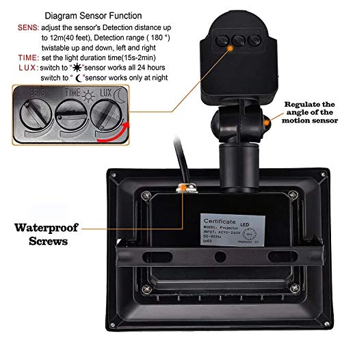 Led Motion Sensor Flood Light Outdoor 10W 800LM Pir Sensitive Security Lights Wall Fixture Lamps Waterproof Floodlight… 6 Led Motion Sensor Flood Light Outdoor 10W 800LM Pir Sensitive Security Lights Wall Fixture Lamps Waterproof Floodlight… - Image 6