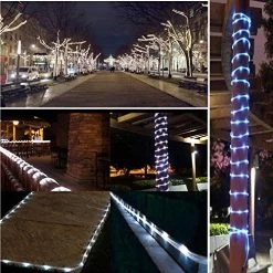 XUNATA Outdoor Solar String Lights, 23FT Solar Rope Lights, 8 Modes 50 LED Outdoor Lighting Rope, Waterproof Copper Wire… -Garden Supply Store 518i7E8B8YL