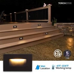 LEONLITE Classic Series 120V LED Step Lights, Dimmable 3.5W Indoor Outdoor Stair Light, 110lm, ETL Listed, Vertical… 11 LEONLITE Classic Series 120V LED Step Lights, Dimmable 3.5W Indoor Outdoor Stair Light, 110lm, ETL Listed, Vertical… -Garden Supply Store 518k2BuuBJ4L