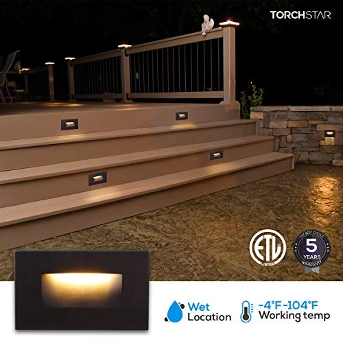 LEONLITE Classic Series 120V LED Step Lights, Dimmable 3.5W Indoor Outdoor Stair Light, 110lm, ETL Listed, Vertical… 5 LEONLITE Classic Series 120V LED Step Lights, Dimmable 3.5W Indoor Outdoor Stair Light, 110lm, ETL Listed, Vertical… - Image 5