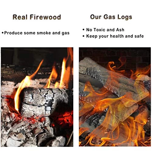 Ipalmay Gas Fireplace Logs, 5 Pieces Ceramic Logs For Gas Fireplace Natural Artificial Logs Set, Realistic Clean Burning… 4 Ipalmay Gas Fireplace Logs, 5 Pieces Ceramic Logs For Gas Fireplace Natural Artificial Logs Set, Realistic Clean Burning… - Image 4