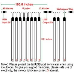 TianNorth Meteor Shower Lights,8 Ultra Bright LED Waterproof Cicle Raindrop Lights 19.68 Inches Tubes For Christmas,Tree… -Garden Supply Store 518siOo6PEL