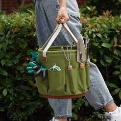 9 Piece Garden Tote And Tools Set, Garden Bucket Tool Kit Organizer With 18 Deep Pockets, Gardening Hand Tools And… 12 9 Piece Garden Tote And Tools Set, Garden Bucket Tool Kit Organizer With 18 Deep Pockets, Gardening Hand Tools And… -Garden Supply Store 519a9M4d3XL