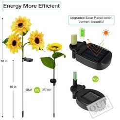 Outdoor Solar Garden Stake Lights,Upgraded LED Solar Powered Light With 3 Sunflower, Waterproof Solar Decorative Lights… 9 Outdoor Solar Garden Stake Lights,Upgraded LED Solar Powered Light With 3 Sunflower, Waterproof Solar Decorative Lights… -Garden Supply Store 519gOWXR47L