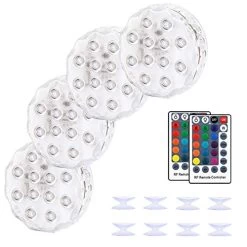 Kohree Pool Lights, 4 PCs RGB IP68 Waterproof Submersible Led Lights With Magnetic & Suction Cups, 360 Degree RF Remote…