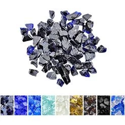 Mr. Fireglass Recycled Fire Glass For Natural Or Propane Fire Pit Fireplace Gas Log Sets, 10 Pounds, Blue