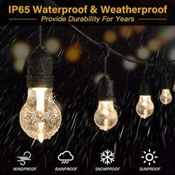 2-Pack 48FT LED String Lights Outdoor, Dimmable LED Edison String Light Warm White, Commercial Grade Waterproof… -Garden Supply Store 519vbRhqWqL