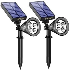 Solar Lights,URPOWER 2-in-1 Waterproof 4 LED Solar Spotlight Adjustable Wall Light Landscape Light Security Lighting…