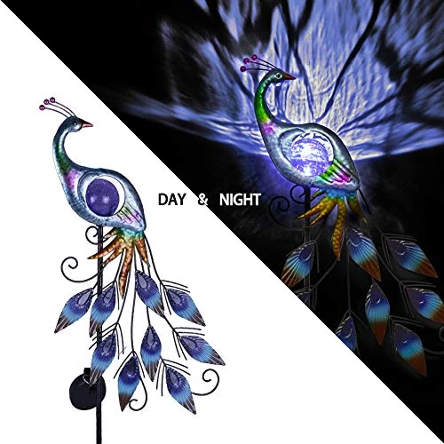 Valery Madelyn 31.5 Inch Metal Peacock Garden Decor Solar Lights, Solar Peacock Stake Lawn Ornaments For Outdoor Outside… 2 Valery Madelyn 31.5 Inch Metal Peacock Garden Decor Solar Lights, Solar Peacock Stake Lawn Ornaments For Outdoor Outside… - Image 2