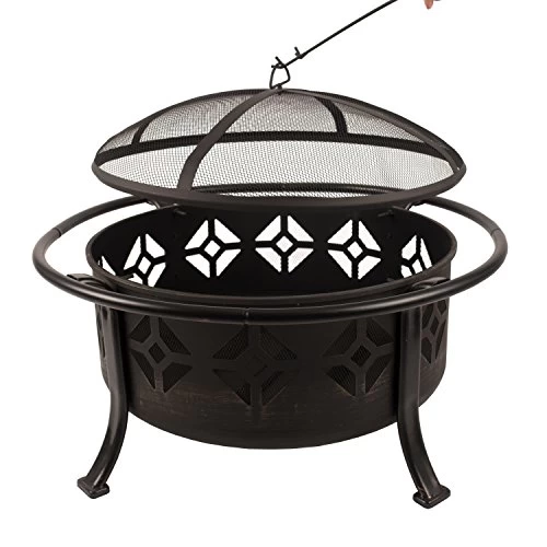 Pleasant Hearth Sunderland Deep Round Bowl Fire Pit, 36-Inch 4 Pleasant Hearth Sunderland Deep Round Bowl Fire Pit, 36-Inch - Image 4