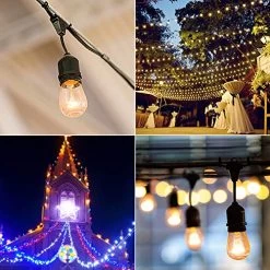 48FT Color Changing Outdoor String Lights, RGB Cafe LED String Light With 15 E26 Shatterproof Edison Bulb Dimmable… -Garden Supply Store 51AnhI6KD6L