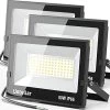 Ustellar 3 Pack 80W Led Flood Lights Outdoor Bright 8000LM Security Lights Outside IP66 Waterproof 5000K Dalylight White…