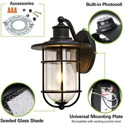 Outdoor Wall Light Fixture With Dusk To Dawn Photocell, Anti-Rust Waterproof Wall Lamp, Matte Black Wall Sconce With… 11 Outdoor Wall Light Fixture With Dusk To Dawn Photocell, Anti-Rust Waterproof Wall Lamp, Matte Black Wall Sconce With… -Garden Supply Store 51AxTHOgiZL