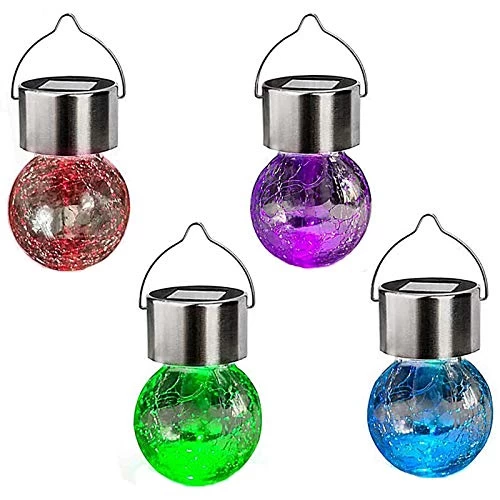 4 Pack Hanging Solar Lights Outdoor LED Solar Powered Crystal Colour Changing Ball Light Waterproof Rechargeable Lights… 1 4 Pack Hanging Solar Lights Outdoor LED Solar Powered Crystal Colour Changing Ball Light Waterproof Rechargeable Lights…