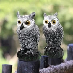 Hausse 2 Pack Fake Horned Owl Decoy, Nature Enemy Pest Repellent For Outdoor Garden Yard -Garden Supply Store 51B7SgYzlCL