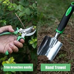 Garden Tool Set, DEWINNER Hand Tool Gift Kit, Out Door Gardening Transplanting Small Fork  For Gardener, Trowel,Transplanter, Cultivator, Weedier Weeding,with Heavy Duty Hold Bag For Storage -Garden Supply Store 51BfqUk5gCL