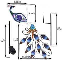 Valery Madelyn 31.5 Inch Metal Peacock Garden Decor Solar Lights, Solar Peacock Stake Lawn Ornaments For Outdoor Outside… 9 Valery Madelyn 31.5 Inch Metal Peacock Garden Decor Solar Lights, Solar Peacock Stake Lawn Ornaments For Outdoor Outside… -Garden Supply Store 51BkDSl2BgXL