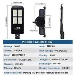 180W Solar Street Lights Outdoor Lamp, 360 LEDs 10000 Lumens With Remote Control?Light Control, Dusk To Dawn Security… -Garden Supply Store 51BolABum5L