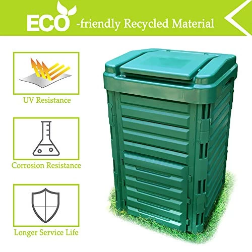 Solution4Patio Outdoor Composting Bin, 89-Gallon (336L), Bac De Compostage Exterieur, Eco-Master Polypropylene Composter… 5 Solution4Patio Outdoor Composting Bin, 89-Gallon (336L), Bac De Compostage Exterieur, Eco-Master Polypropylene Composter… - Image 5