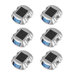 Solar Dock Light Waterproof Cast Aluminum Solar Deck Light 6LED Auto On/Off Security Warning Light For Driveway Path…