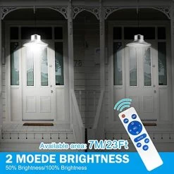 T-SUNUS Solar Pendant Light, 3 Colors Solar Shed Light With Remote Control 16.4Ft Cord Adjustable Large Solar Panel IP65… -Garden Supply Store 51Du6o7v4dL