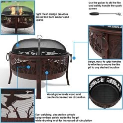 Sunnydaze Pheasant Hunting Outdoor Fire Pit – 30-Inch Large Round Wood Burning Backyard & Patio Fire Pit For Outside… 9 Sunnydaze Pheasant Hunting Outdoor Fire Pit – 30-Inch Large Round Wood Burning Backyard & Patio Fire Pit For Outside… -Garden Supply Store 51EB MIndAL
