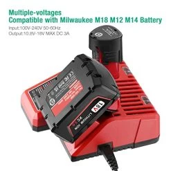 FirstPower 2Pack 5.0Ah Battery And Charger Replace For Milwaukee M18 Battery And 48-45-1812 Mutiple Volts 12V/18V… -Garden Supply Store 51F0BGs9jaL