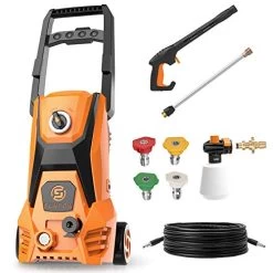 SUNPOW Electric Power Pressure Washer 2500 PSI 1.8 GPM High Pressure Washer Machine With 4 Nozzles,Detergent Tank And…