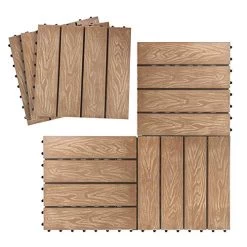 Deck Tiles, Interlocking Patio Flooring Deck Tiles, Indoor Outdoor Deck And Patio Flooring Wood-Plastic Material…