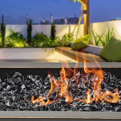 Mr. Fireglass 1/2-Inch Polygon Fire Glass For Fireplace Fire Pit & Lanscaping, 10 Pounds High Luster Gray 4 Mr. Fireglass 1/2-Inch Polygon Fire Glass For Fireplace Fire Pit & Lanscaping, 10 Pounds High Luster Gray - Image 4