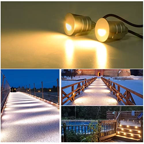 Low Voltage Deck Lights 6 Pack LED Landscape Step Lights 1W 12-24V Ground Light Outdoor IP67 Waterproof Landscape… 4 Low Voltage Deck Lights 6 Pack LED Landscape Step Lights 1W 12-24V Ground Light Outdoor IP67 Waterproof Landscape… - Image 4