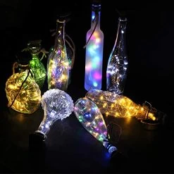 Upgraded 8 Pack Solar Powered Wine Bottle Lights 20 LED Colored Starry Cork Lights Fairy Cork String Craft Lights For… -Garden Supply Store 51Fo7h0qwaL