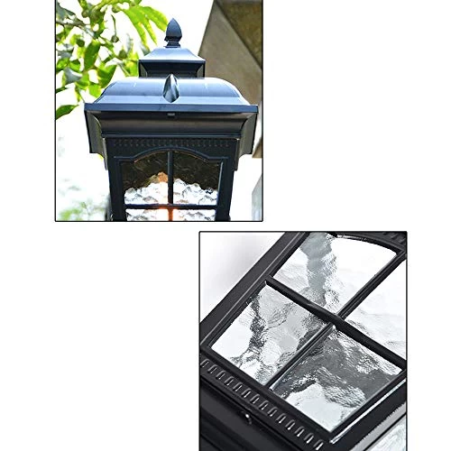 WFZRXFC European Home Landscape Pillar Light Exterior Lantern Outdoor Post Light, Matt Black Pillar Lamp Fixtures With… 6 WFZRXFC European Home Landscape Pillar Light Exterior Lantern Outdoor Post Light, Matt Black Pillar Lamp Fixtures With… - Image 6