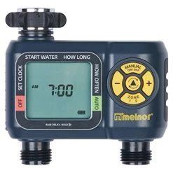 Melnor 65034-AMZ AquaTimer Digital Water Timer With 2 Stainless Steel Filter Washers Set, 1-Zone, Amazon Bundle