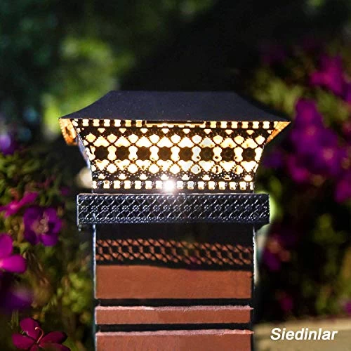 Siedinlar Solar Post Lights Outdoor Fence Deck Cap Light Solar Powered Metal Warm White LED Lighting Waterproof For… 7 Siedinlar Solar Post Lights Outdoor Fence Deck Cap Light Solar Powered Metal Warm White LED Lighting Waterproof For… - Image 7