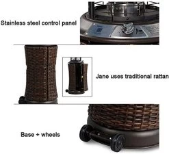 Rattan Patio Heater,Outdoor Standup Patio Heater + Free Rain Cover Suitable For Restaurants, Hotels And Bars -Garden Supply Store 51HjX1 0kGL