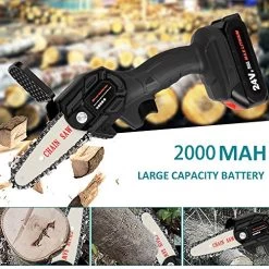 Mini Chainsaw Kit, 4-Inch 24V Cordless Portable Lightweight Lithium Battery Chain Saw With Toolbox, 2 Battery And 2… -Garden Supply Store 51HyngBPpKL