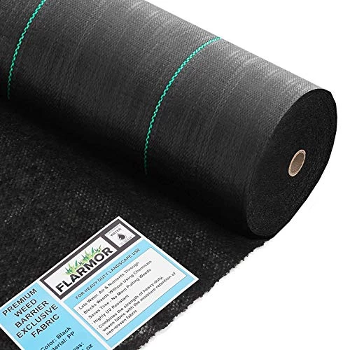 FLARMOR Professional Woven Landscape Fabric 6x250ft 5oz, Commercial Grade Garden Liner Roll – Weedblock For Garden… 1 FLARMOR Professional Woven Landscape Fabric 6x250ft 5oz, Commercial Grade Garden Liner Roll – Weedblock For Garden…