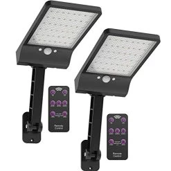 HighydroLED [Pack Of 2] Solar Lights Outdoor With Remote And Color Temperature Adjustment 2700K To 6000K, 48LED Solar…