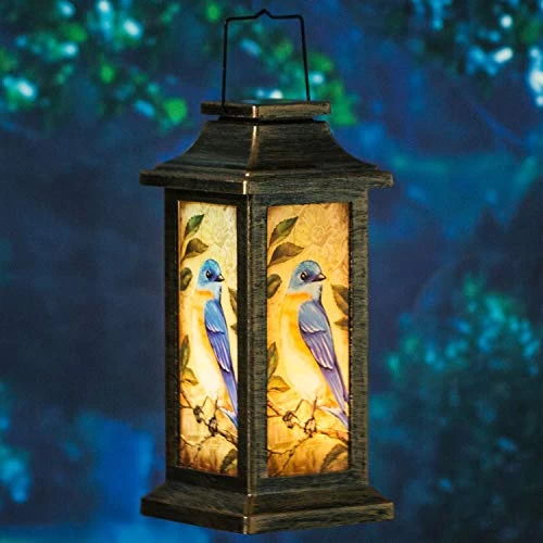 TZSSP Decorative Lantern Hanging Solar Lantern Waterproof Portable Lamp Outdoor Garden Decorative LED Light, Blue Bird… 4 TZSSP Decorative Lantern Hanging Solar Lantern Waterproof Portable Lamp Outdoor Garden Decorative LED Light, Blue Bird… - Image 4