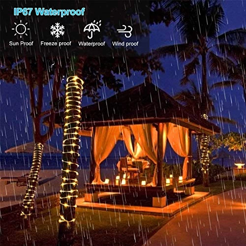Solar Rope Lights Outdoor,Solar String Lights,Clear Tube LED Rope Light,Contain 2 Pack 65.6Ft 200 LED Light,Waterproof… 7 Solar Rope Lights Outdoor,Solar String Lights,Clear Tube LED Rope Light,Contain 2 Pack 65.6Ft 200 LED Light,Waterproof… - Image 7