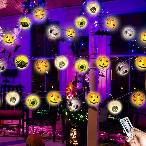 Mixed Color Lanterns Halloween String Lights, 20 LED Battery Powered Pumpkin String Lights Detachable 3D Jack O Lantern… 1 Mixed Color Lanterns Halloween String Lights, 20 LED Battery Powered Pumpkin String Lights Detachable 3D Jack O Lantern…